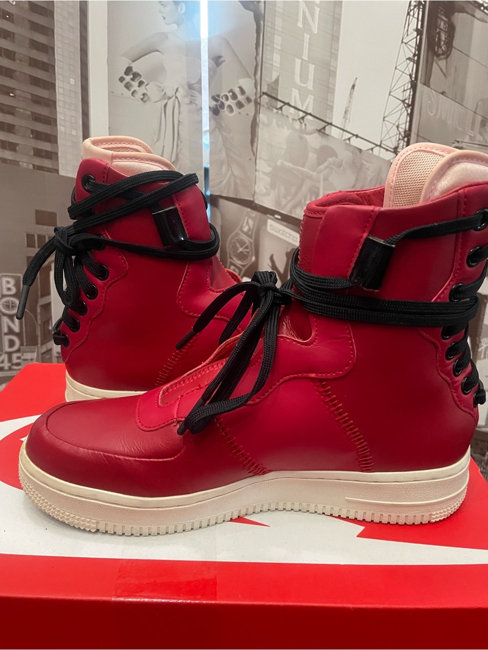 Nike Air Force 1 Rebel XX Women's Size 7 Red Leather Sneakers (AO1525-600)